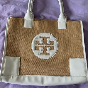 Tory Burch white canvas tote